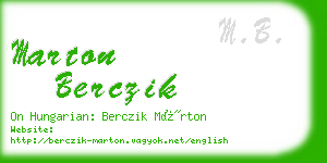 marton berczik business card